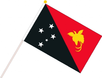 Papua New Guinea waving flags